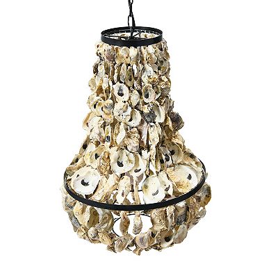 Hello Honey Metal and Draped Oyster Shell Chandelier