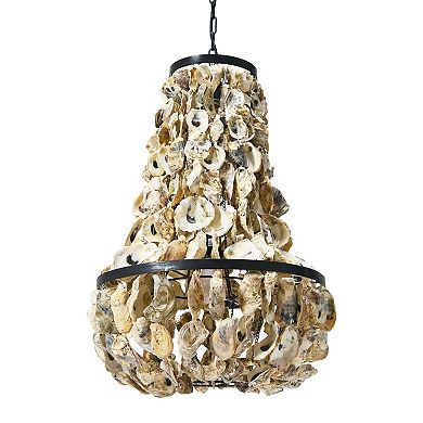 Hello Honey Metal and Draped Oyster Shell Chandelier