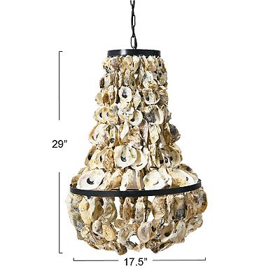 Hello Honey Metal and Draped Oyster Shell Chandelier
