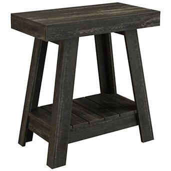 Farmhouse-Style End Table Two-Tier Storage for Living Room or Bedroom