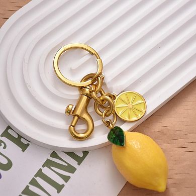 Fruit bag keychain accessory wallet gift for women lemon