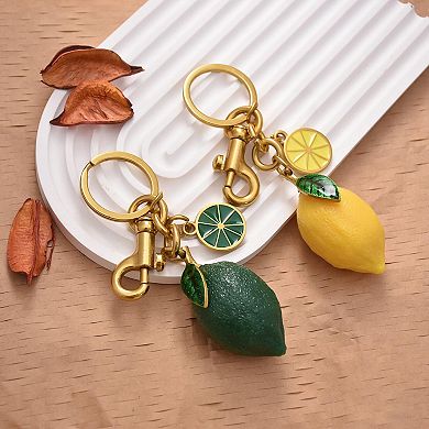 Fruit bag keychain accessory wallet gift for women lemon