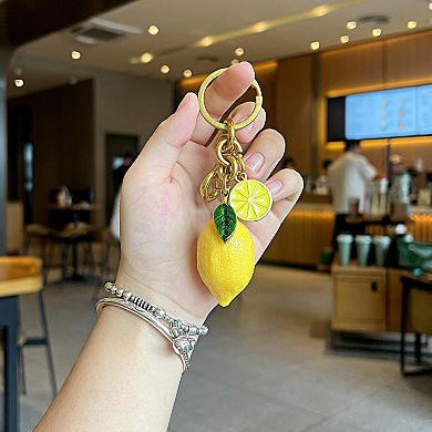Fruit bag keychain accessory wallet gift for women lemon