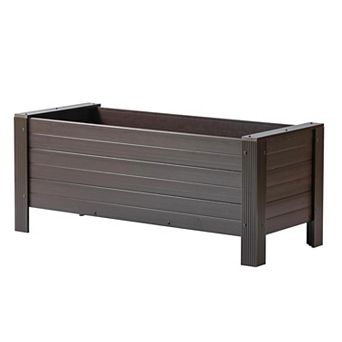 New Age Garden® 48" ECOFLEX Rectangular Planter, Walnut