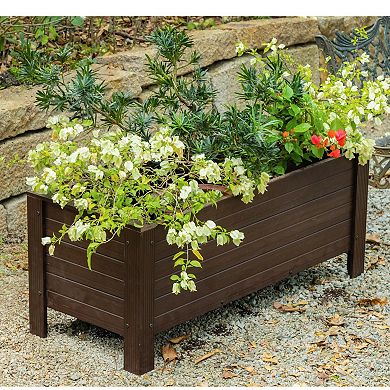 New Age Garden® 48" ECOFLEX Rectangular Planter, Walnut