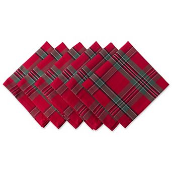 DII Christmas Plaid Napkin Set/6 Piece