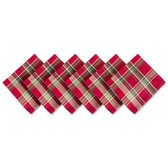 DII Christmas Plaid Napkin Set/6 Piece