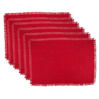 DII Tango Red Jute Placemat Set/6