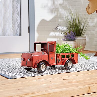 Zingz Home Red Truck Solar Light Planter