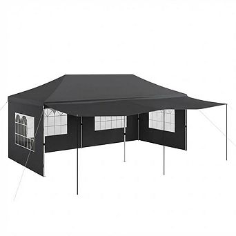 10x20 Pop Up Canopy Tent Heavy Duty Party Tent with 6 Removable Sidewalls 6 Sand Bags Roller Bag