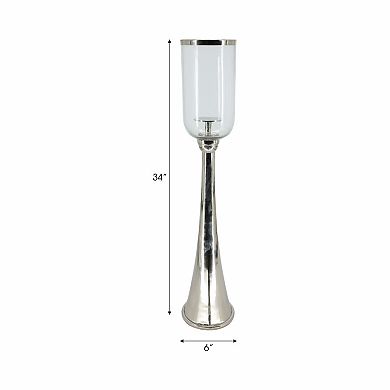 Modern Metal and Glass Floor Candle Stand for Pillar Candles