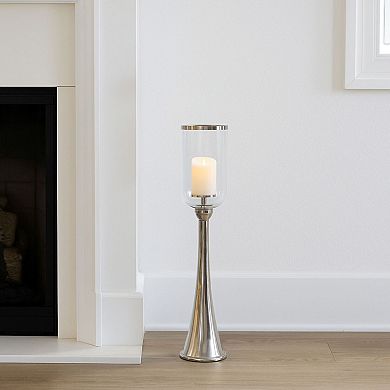 Modern Metal and Glass Floor Candle Stand for Pillar Candles