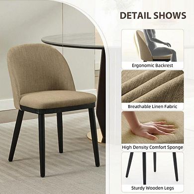 Set of 2 Modern Fabric Dining Chairs