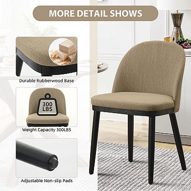 Set of 2 Modern Fabric Dining Chairs