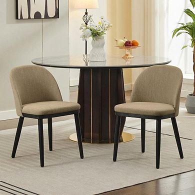 Set of 2 Modern Fabric Dining Chairs