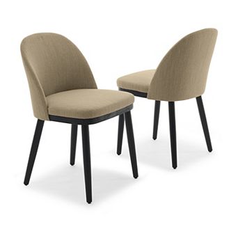 Set of 2 Modern Fabric Dining Chairs