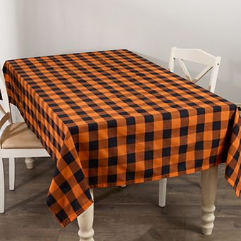 DII Halloween Buffalo Check Tablecloth