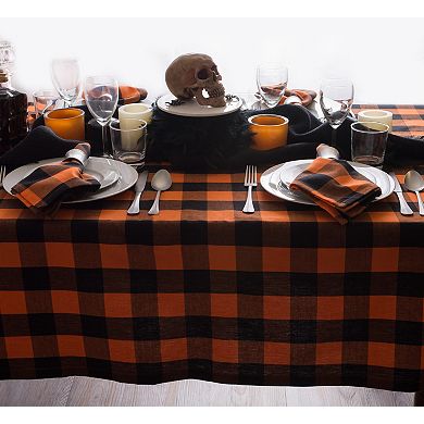 DII Halloween Buffalo Check Tablecloth
