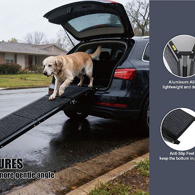 IFMALL Portable Folding Pet Ramp with Non-Slip Surface for Vehicle Access
