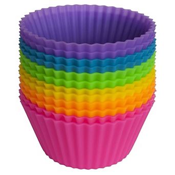 12 Pack Silicone Cupcake Liners Reusable Muffin Baking Cups Non Stick Candy Mold