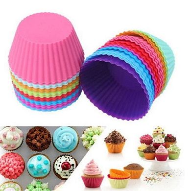 12 Pack Silicone Cupcake Liners Reusable Muffin Baking Cups Non Stick Candy Mold