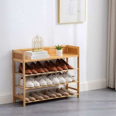 4-Tier Compact 100% Bamboo Shoe Organizer