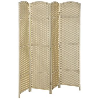 4-Panel Folding Room Divider Screen with Arched Top for Bedroom, Living Room, Office