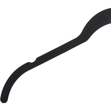 50-Pack Black Non-Slip Velvet Hangers, Slim Space-Saving with Shoulder Notches
