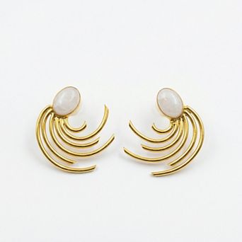 The Collective by DBJ Orbit Stud Earrings with White Moonstone