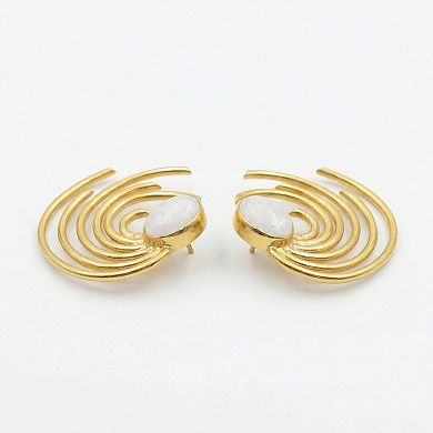 The Collective by DBJ Orbit Stud Earrings with White Moonstone