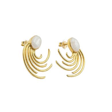 The Collective by DBJ Orbit Stud Earrings with White Moonstone
