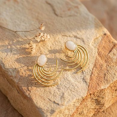 The Collective by DBJ Orbit Stud Earrings with White Moonstone