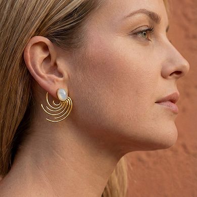 The Collective by DBJ Orbit Stud Earrings with White Moonstone