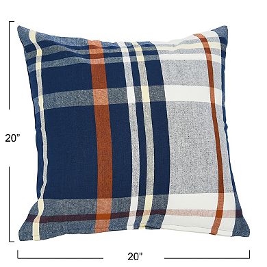 Hello Honey Square Plaid Cotton Pillow Cover