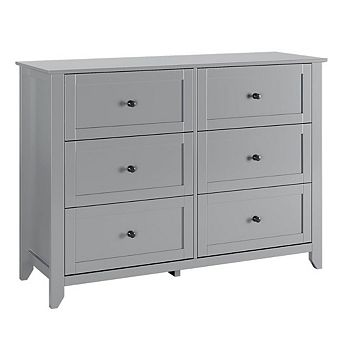 6 Drawers Dresser for Bedroom,Simply Modern Chest of Drawers,Wood Storage Cabinet for Living Room