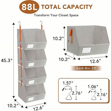 Modular Storage Cubes - 88L Capacity, Detachable, Collapsible, Heavy Duty
