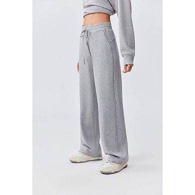 Pinspark Women's 2 Piece Lounge Tracksuit Side Slit Sweatshirt & Pocket Sweatpants