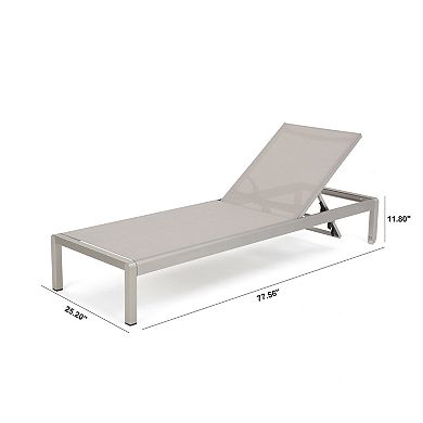 Chaise Lounge (Set of 4) Gray Mesh with Aluminum Frame