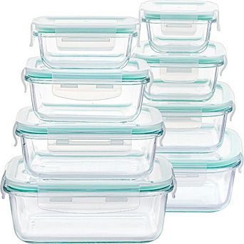 8-Pack Glass Food Storage Containers - Airtight Leakproof Meal Prep Set for Oven and Freezer