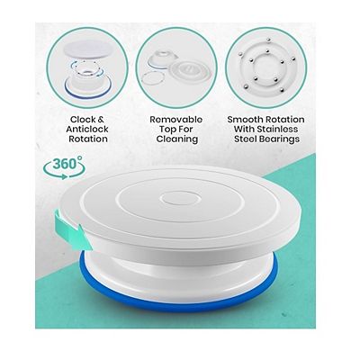 Great Ambitions 64-Piece Cake Decorating Kit with Turntable, 24 Tips & Tools