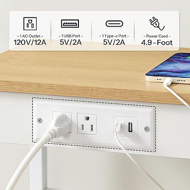 End Table with Charging Station, 3-Tier Storage Shelf for Living Room Bedroom