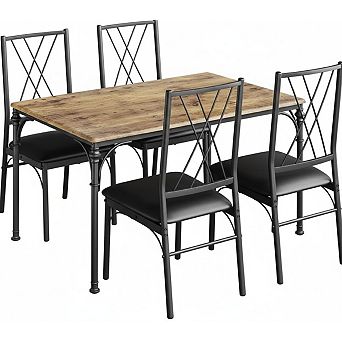 Space-Saving Dining Table Set for 4 Small Apartment Wood Dinette
