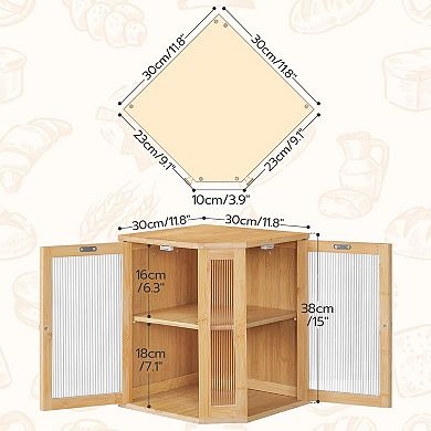 2-Tier Bread Box with Acrylic Doors for Bread, Snacks, and Kitchen Storage