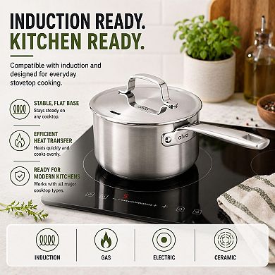 Alva Maestro 5-Ply Stainless Steel Saucepan with Lid