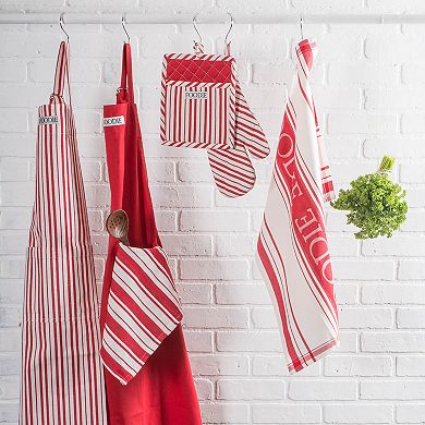 DII Tomato Red Stripe Foodie Gourmet Chef Apron