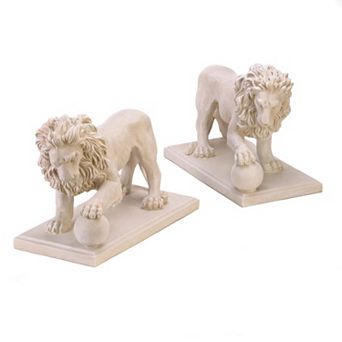 Zingz Home Outdoor Garden Regal Lion Statue 2 pc Set
