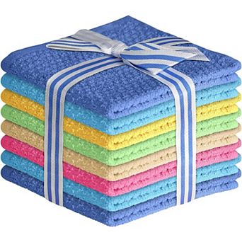 Multicolored Body Wash Cloths Cotton Washcloths 8 Pack Cotton wash Cloths for Showering, 12 x 12 in