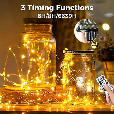 Fairy Lights Plug in with Remote, 33FT 100 LED Outdoor Twinkle Lights Waterproof with Timer