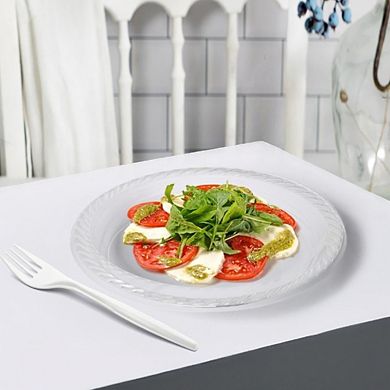 Great Ambitions 100-Pack 9" Heavy-Duty Clear Plates: Disposable, Microwavable for Parties