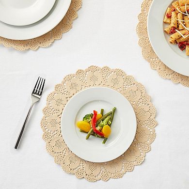 Paper Placemats - 12-Inch Round, Brown, 250 Count - Disposable Placemats & Lace Doilies